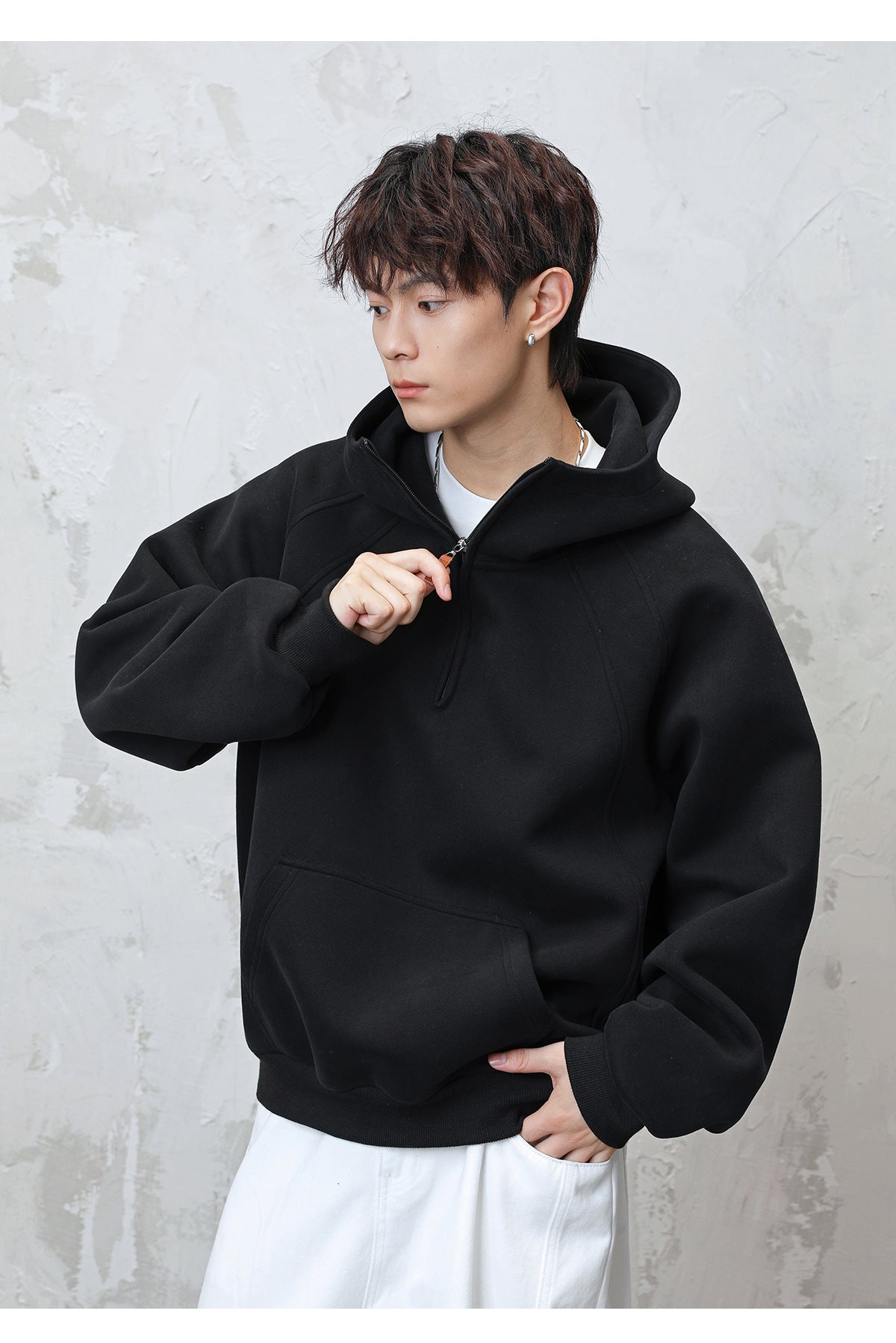 Shizuka Half-Zip Hoodie | Cotton | Japanese Streetwear – KUNOJI