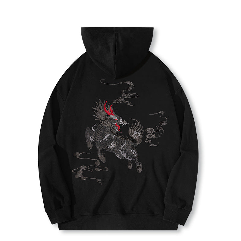 Kirin Embroidered Dragon Hoodie