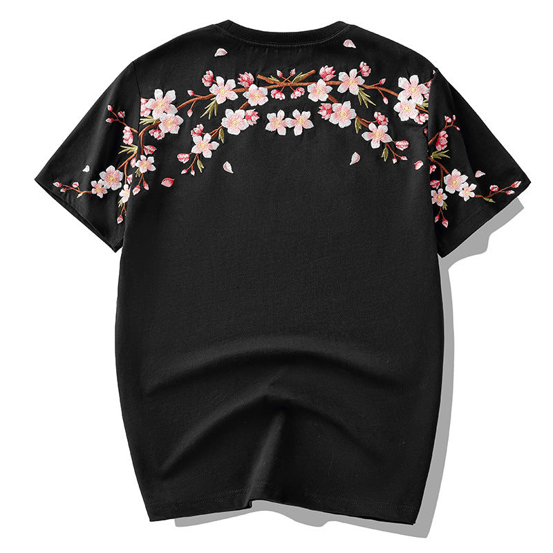 Sakura Embroidered Shirt | Japanese Cherry Blossom T-Shirt – KUNOJI