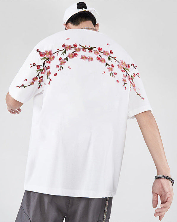 Sakura Embroidered Shirt | Japanese Cherry Blossom T-Shirt – KUNOJI