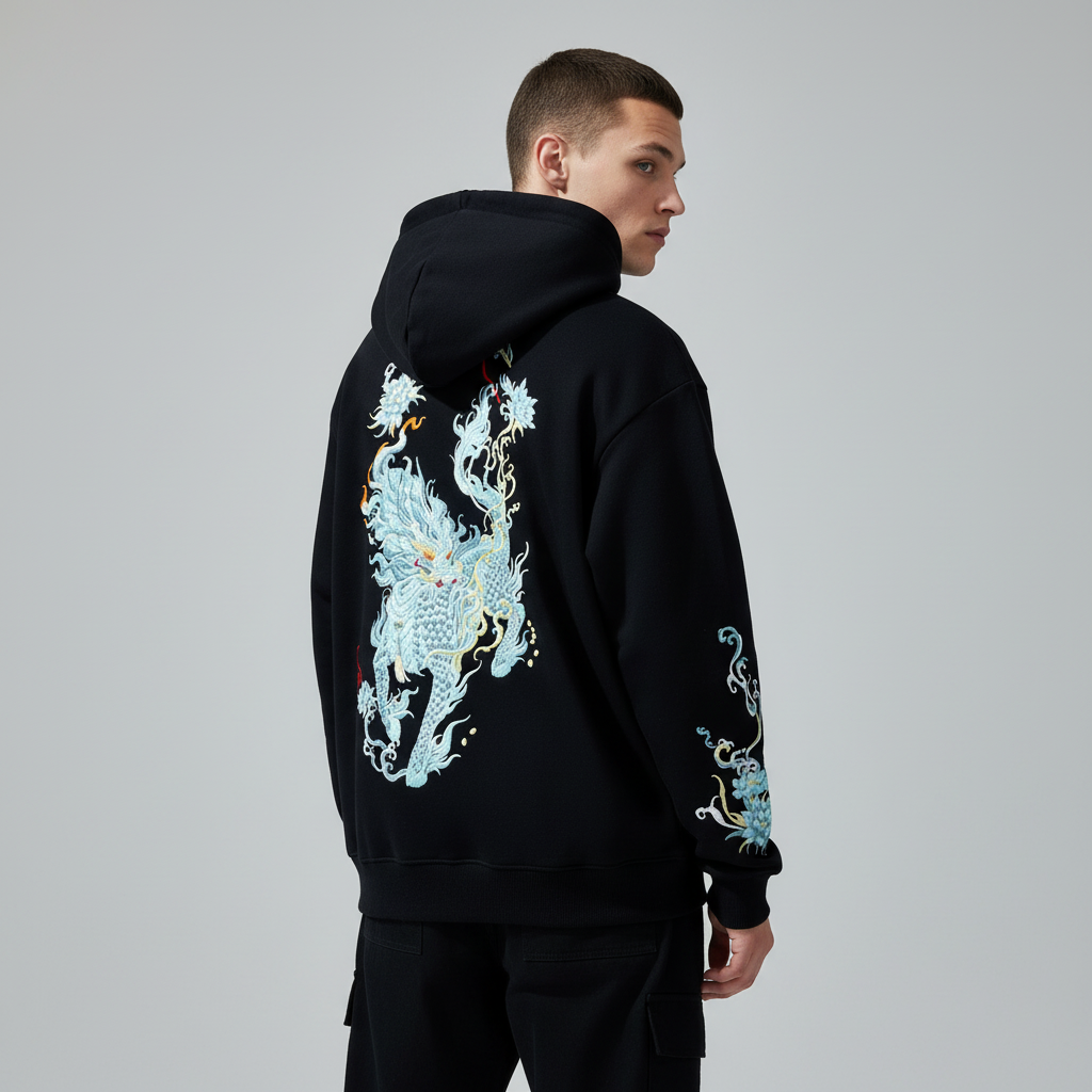 Ryū Embroidered Dragon Hoodie