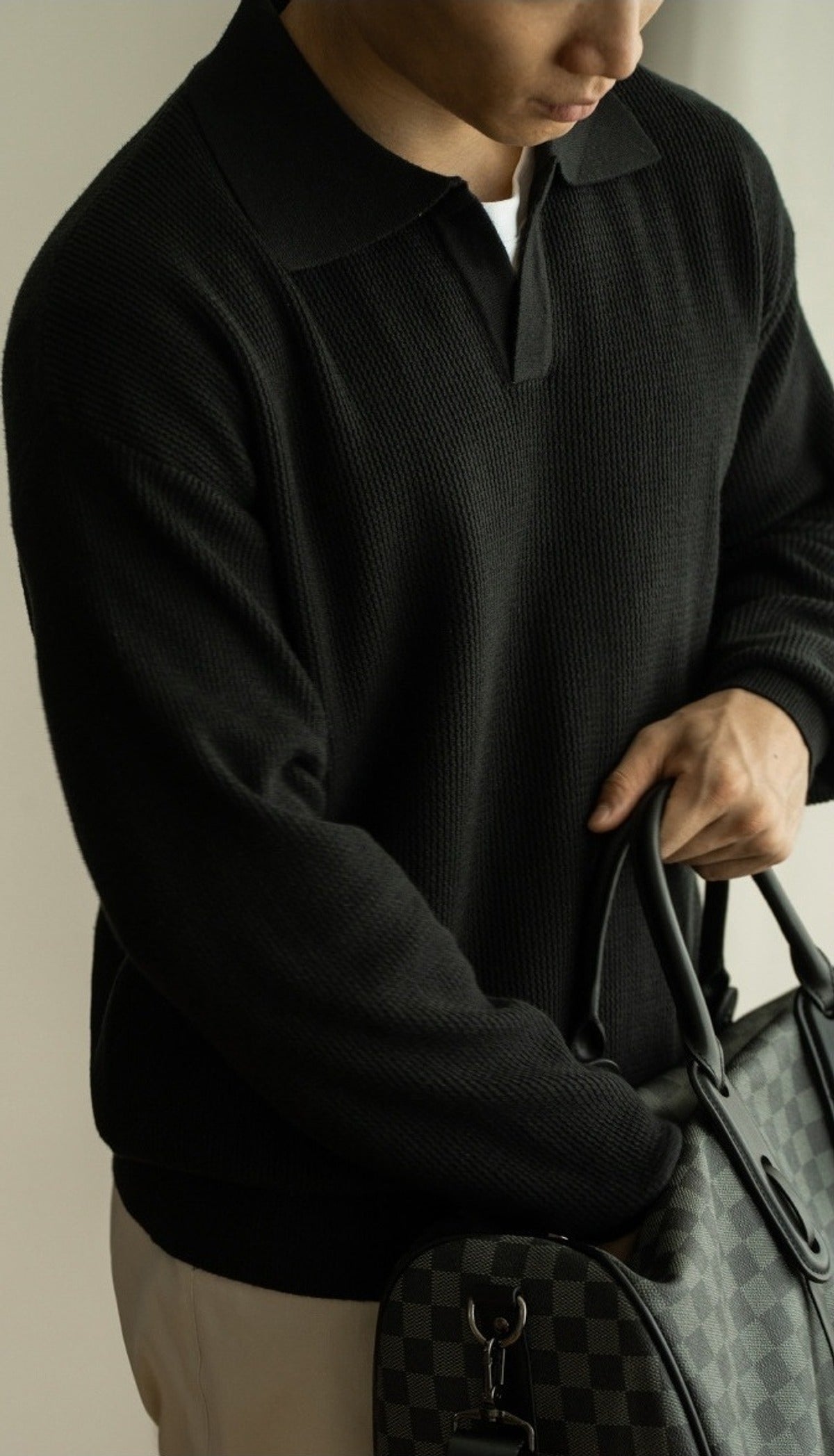 Kamome Knit Polo Sweater details