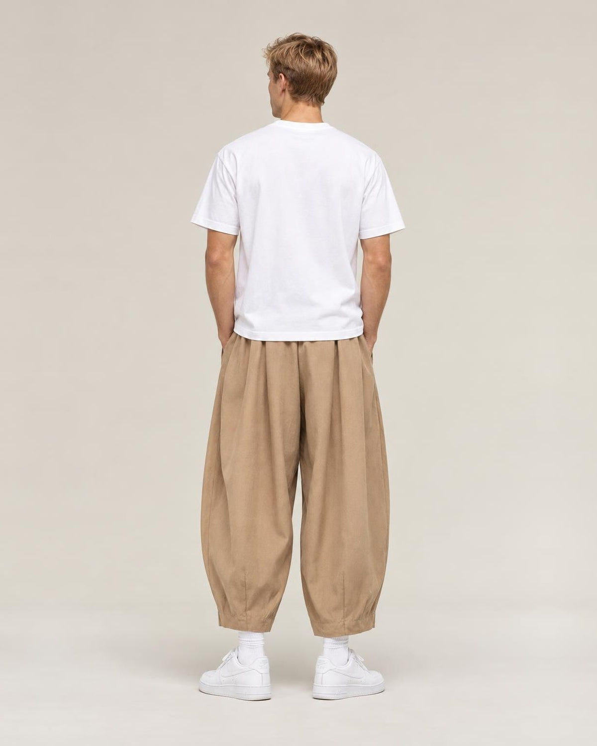 Sora Wide Leg Pants in Khaki, back view