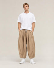 Sora Wide Leg Pants in Khaki, full-length front view